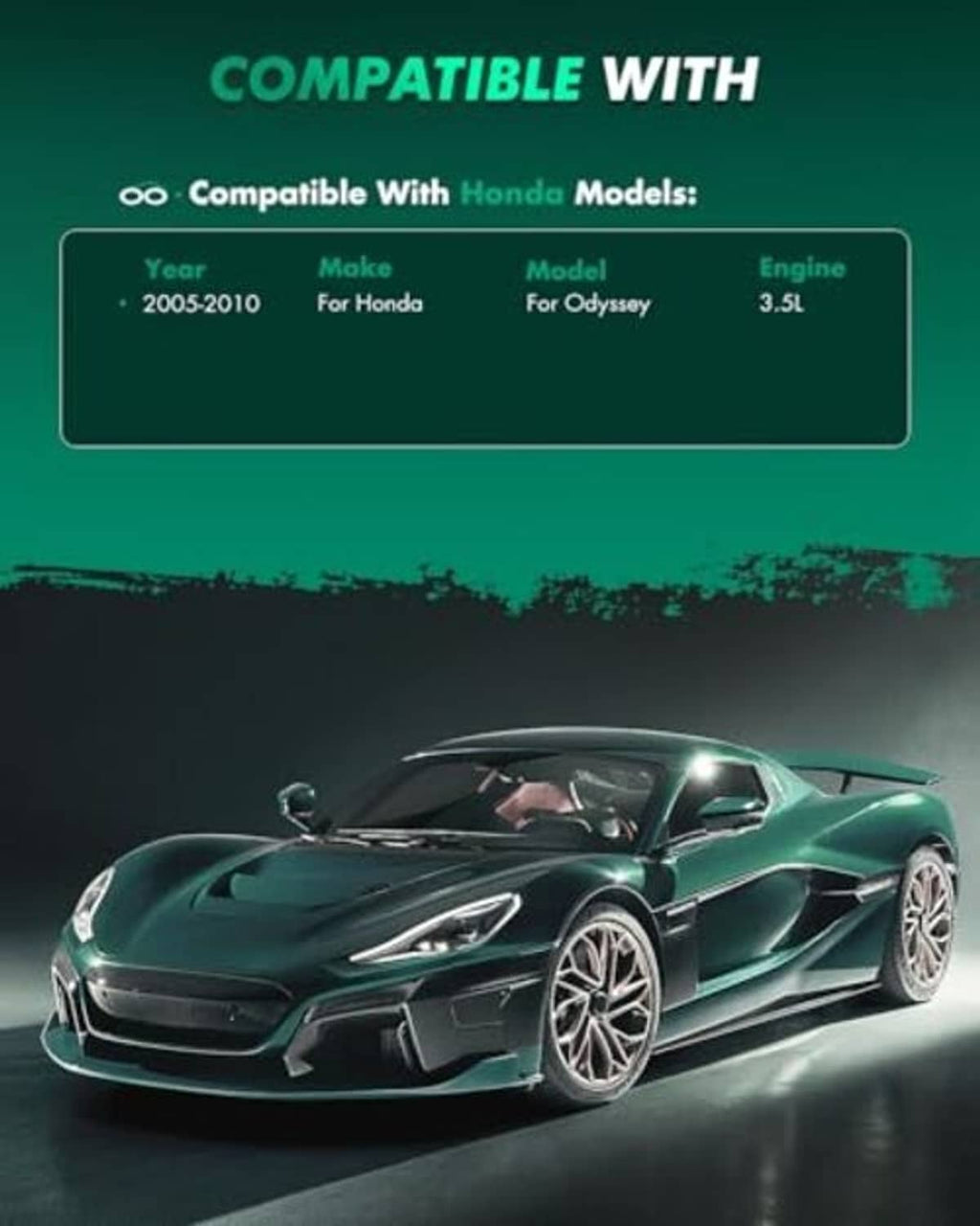 Ceramic brake pad compatibility graphic listing Honda models for fitment