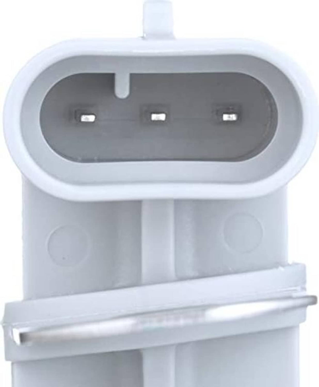Engine crankshaft position sensor connector face with three terminal contacts inside housing
