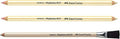 Faber-Castell eraser pencil set with yellow bodies and black brush tip, lineup view
