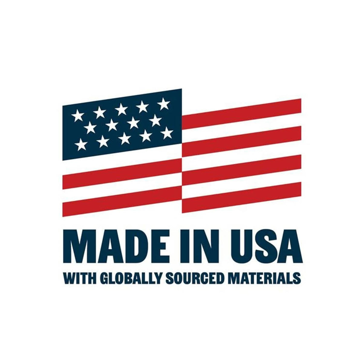 Made in USA badge with American flag graphic for scented candle