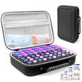 Black 60-slot insulin vial protector case with foam-lined interior and zipper lid