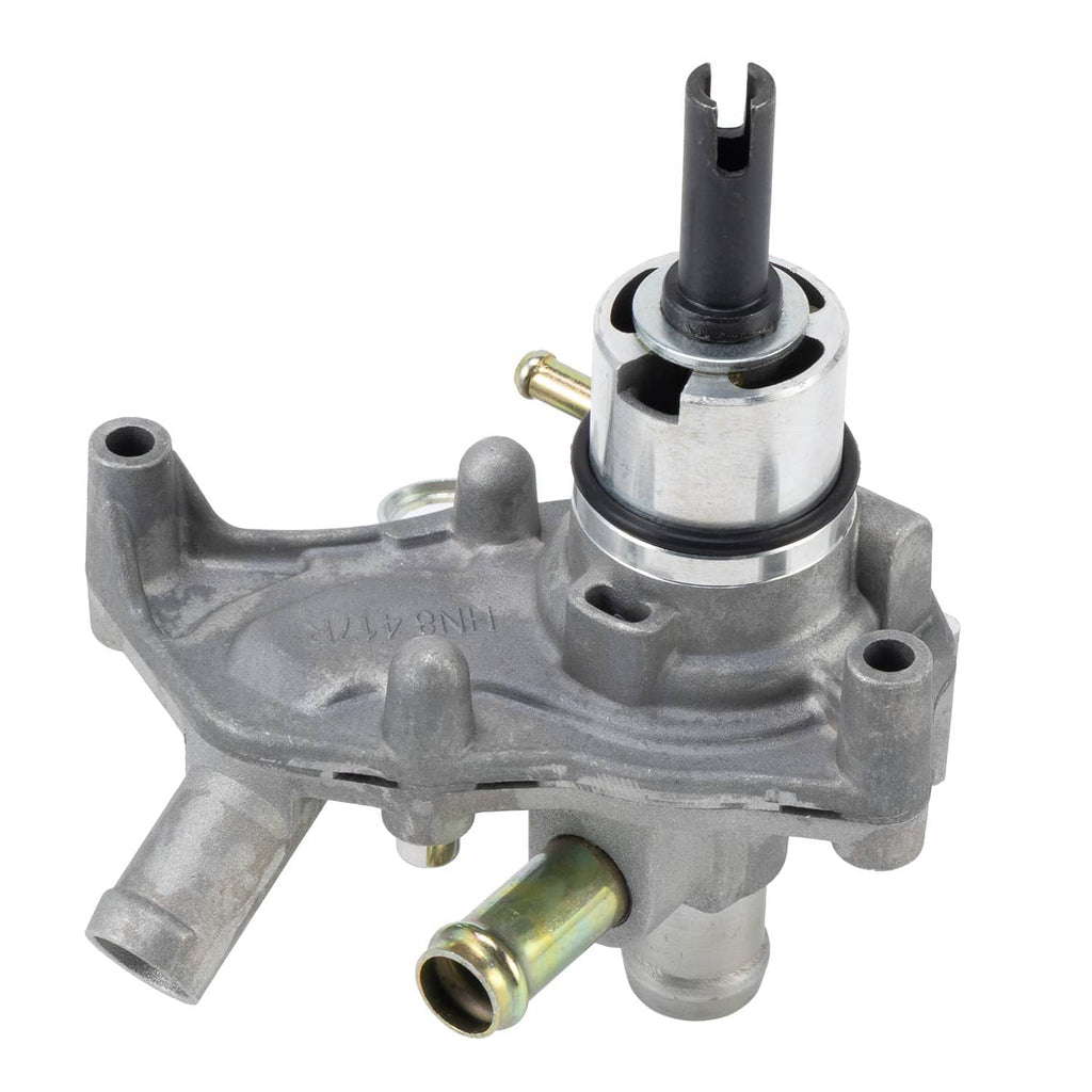 Water pump assembly showing cartridge seal area and inlet port with brass tube