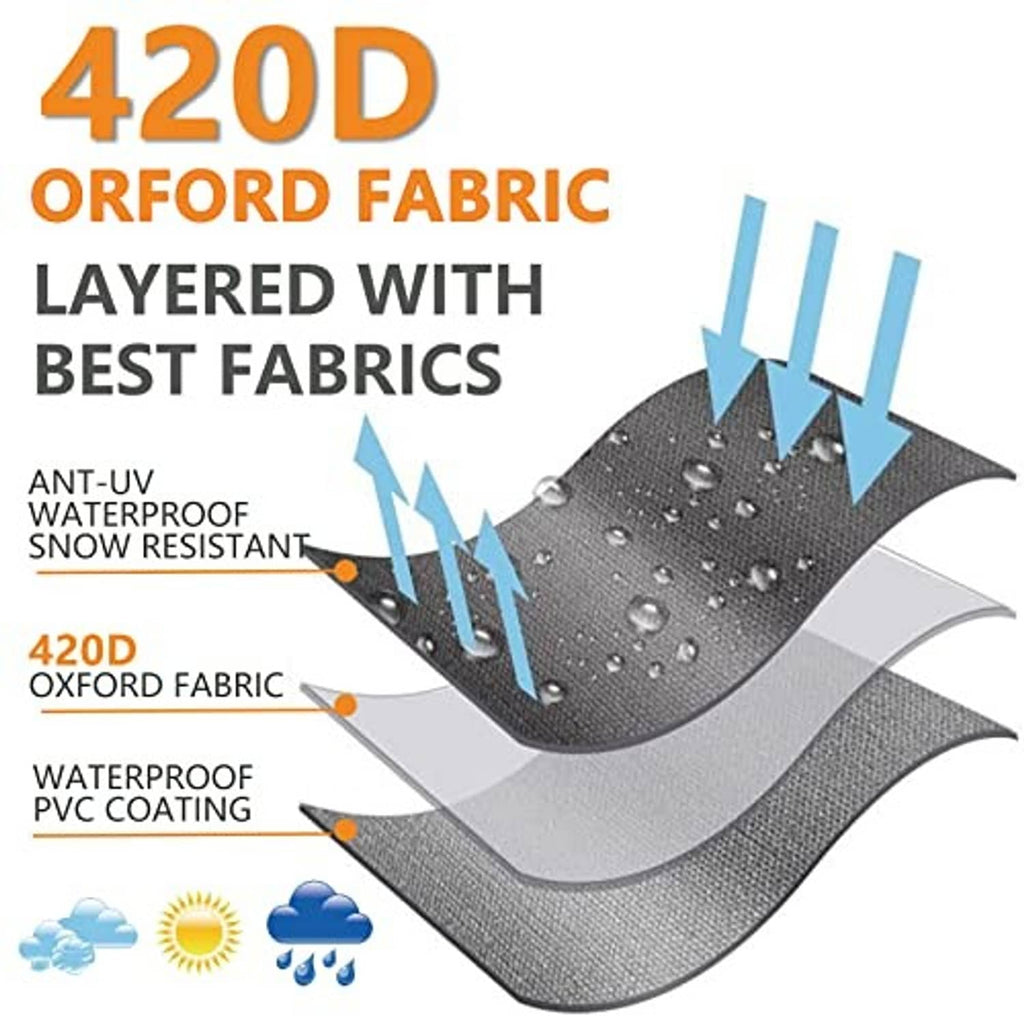 Black oxford umbrella cover fabric layers with water-resistant finish, shown with droplets