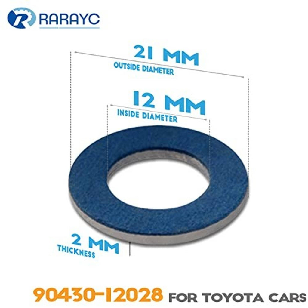 Blue oil drain plug crush washer, 21 mm outside, 12 mm inside, 2 mm thick