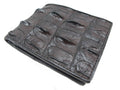 Chocolate brown crocodile alligator backbone skin wallet with stitched texture, one size
