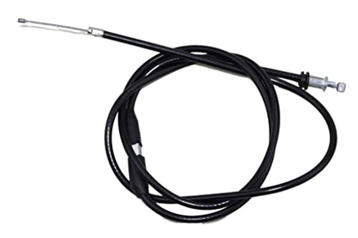 Black thumb throttle cable with braided housing and metal adjuster ends