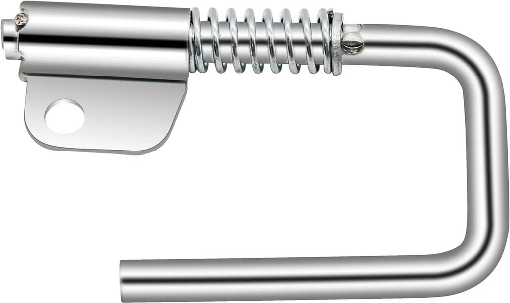Retractable rafter hook tool with chrome U-handle and coil spring, no accessories shown