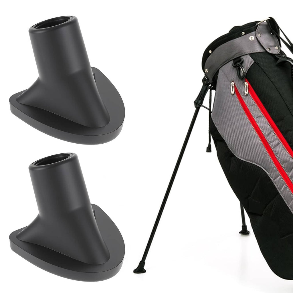 Two black golf bag stand replacement feet for golf bag base