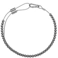 304 stainless steel beaded retainer ring with wire loop and dark gray ball beads