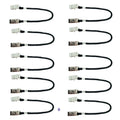 Black hat retainer clips with striped cord straps, multi-pack set for securing caps