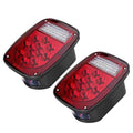 Dual red-and-white LED trailer tail lights, black housings (pair)