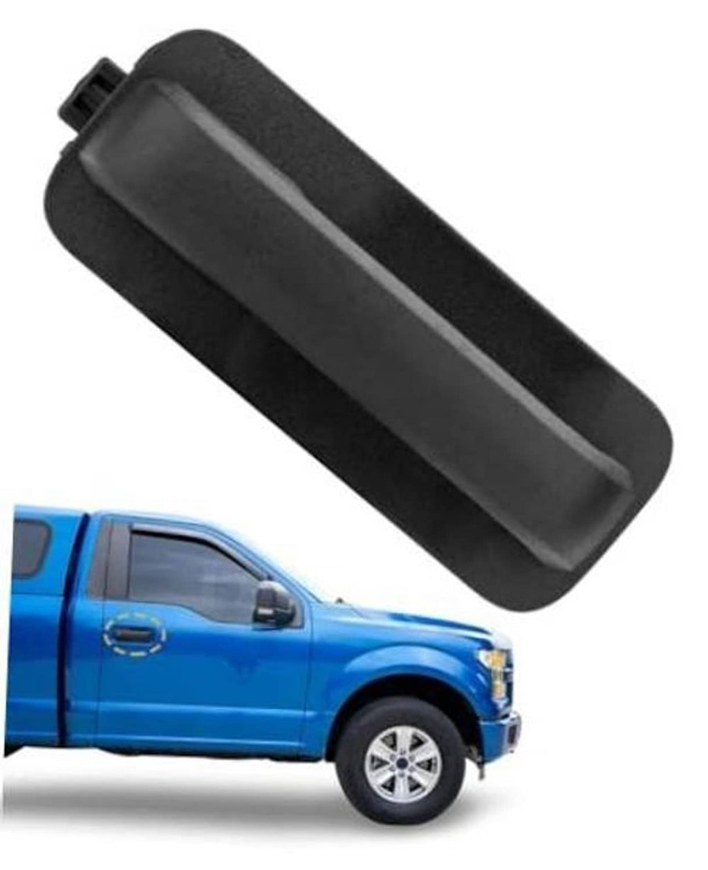 Front right exterior door handle, black textured plastic lever