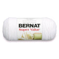 Bernat Super Value acrylic yarn skein, solid white, worsted weight, 197 g