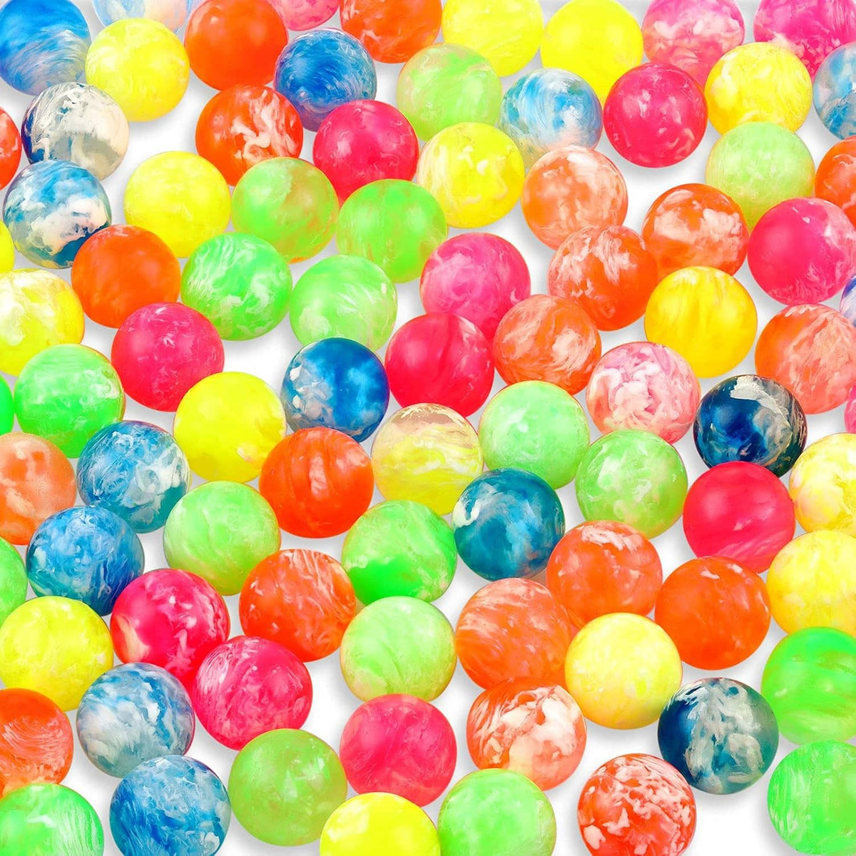 Multicolor kids bouncy balls, small translucent spheres in bulk