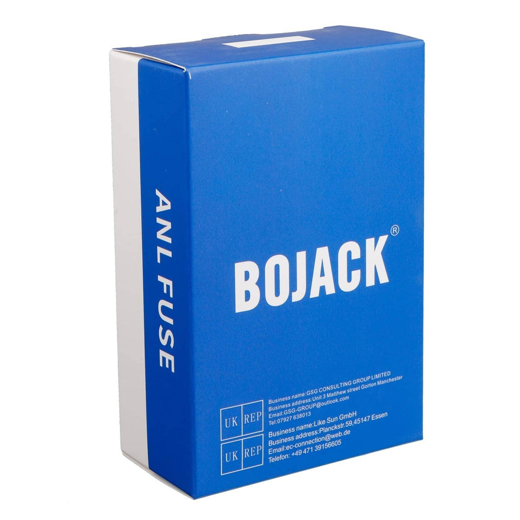 BOJACK ANL fuse box packaging, blue with white logo