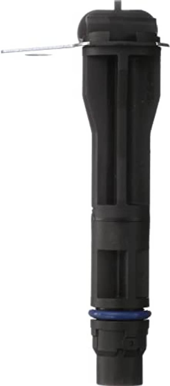 Black camshaft position sensor with top connector and molded probe ribs