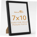 Black solid oak wood 7x10 picture frame with tempered glass front
