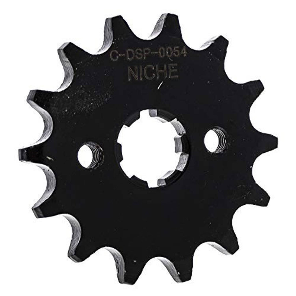 Black drive sprocket with teeth and center mounting hole