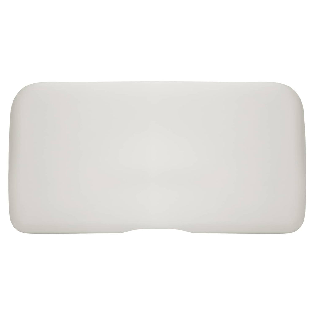 White rectangular seat cushion bottom for golf cart, rounded edges