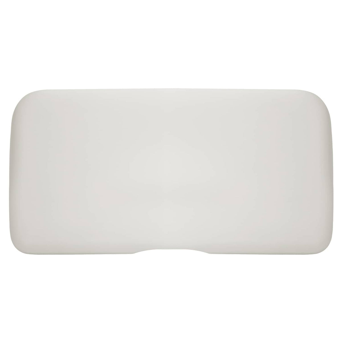 White rectangular seat cushion bottom for golf cart, rounded edges