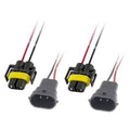 H11 pigtail wiring harness connectors, two-piece plug sockets with red and black leads