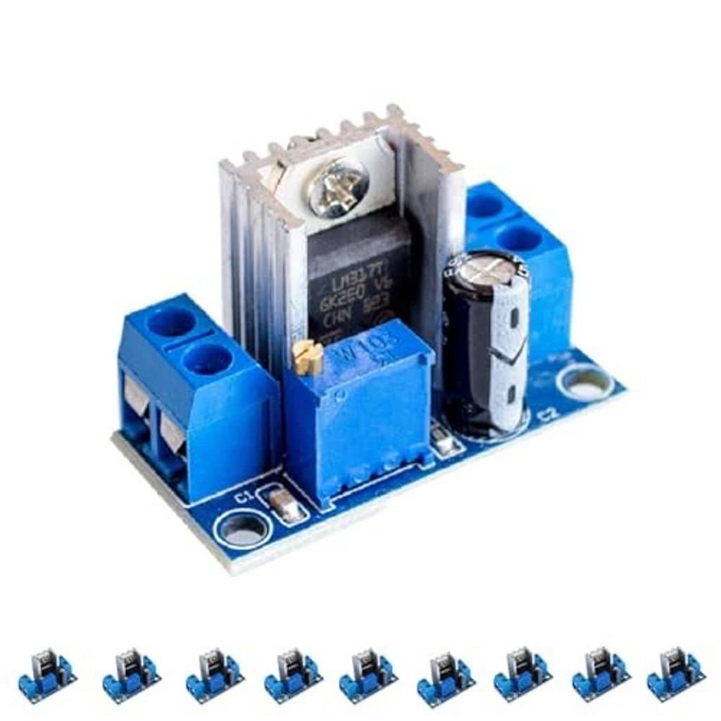 LM317 adjustable DC-DC regulator module, blue input/output terminal blocks