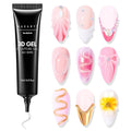 3D gel nail sculpting glue with sample nail tips, pink and gold 3D nail designs