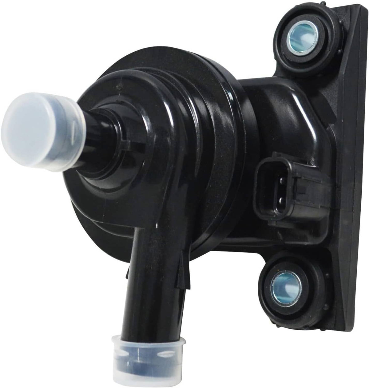Electric inverter water pump with black housing and electrical connector