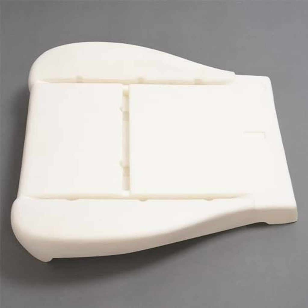 White seat cushion foam pad close-up, center channel with molded slot lines