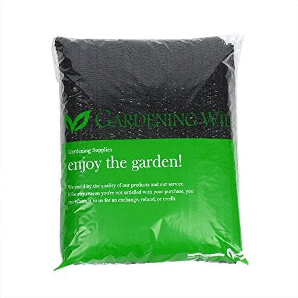 Packaged black woven shade net in a clear plastic bag