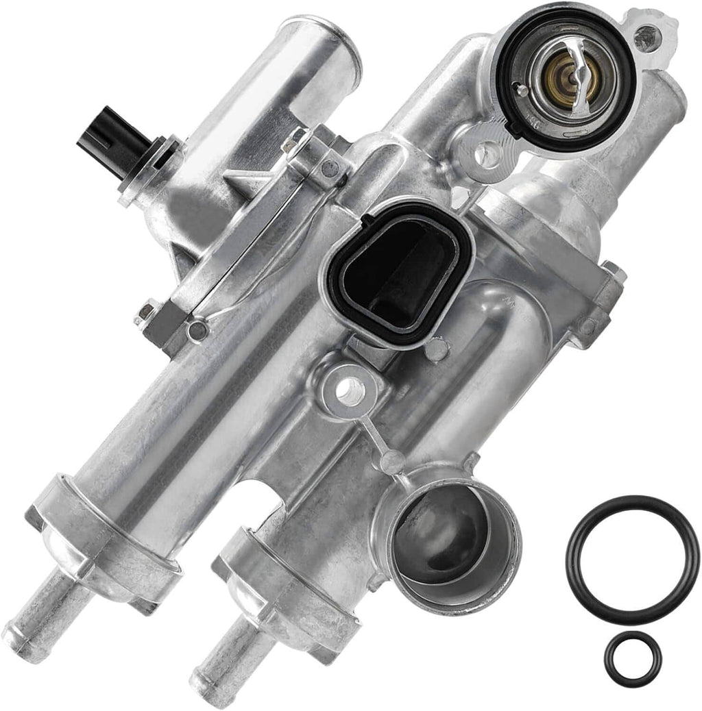 Aluminum thermostat housing assembly with O-ring and sensor terminals