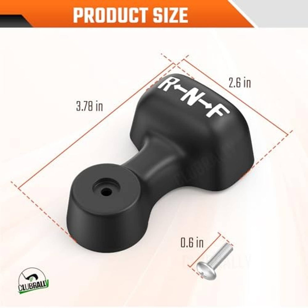 Black R-N-F shifter handle with size dimensions and included mounting screw
