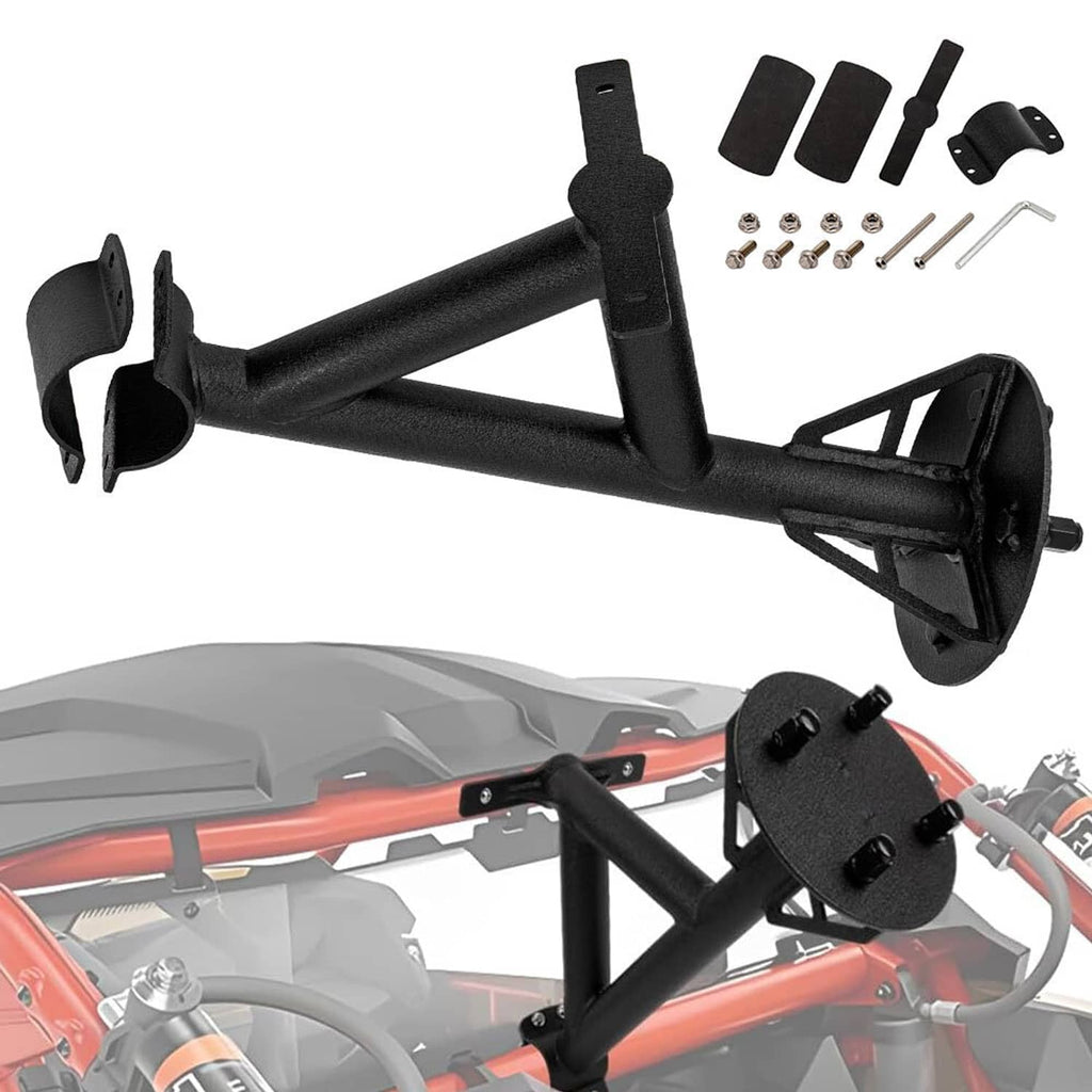 Black spare tire carrier mount rack with mounting plates and hardware