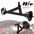 Black spare tire carrier mount rack with mounting plates and hardware
