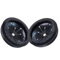 Black garbage disposal splash guard baffle with radial slots and central hub