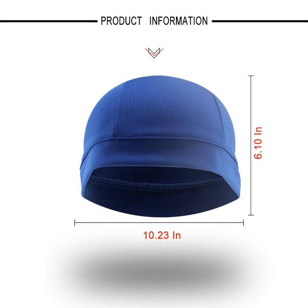 Medium cooling skull cap, blue dome shape with curved seam band