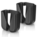 Black plastic stethoscope belt clip holsters, open cradle design (two-pack)
