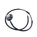 Black cable trim position sensor with gray connector and metal terminal leads