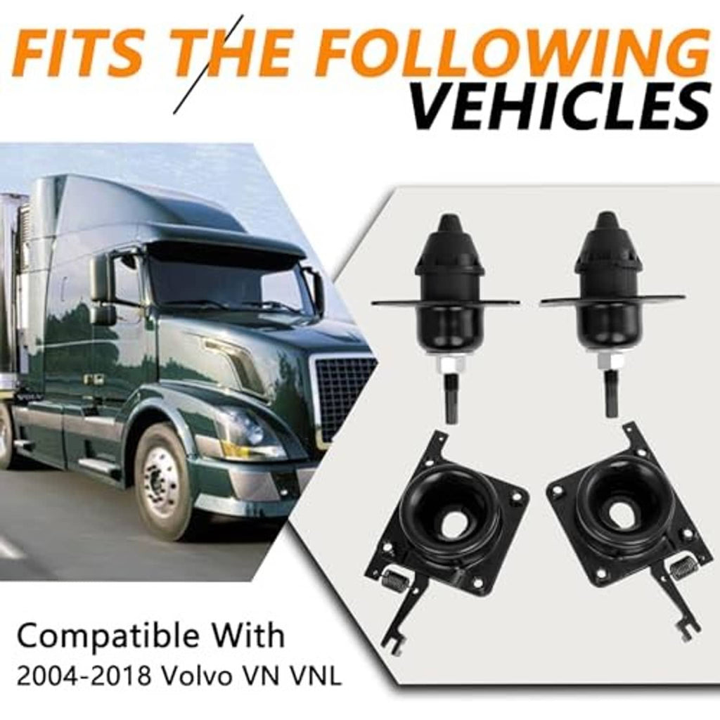 Pair of black hood release latches with base plates and threaded studs