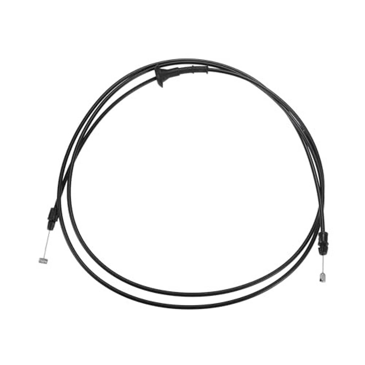 Black hood latch release cable loop with two end mounting clips