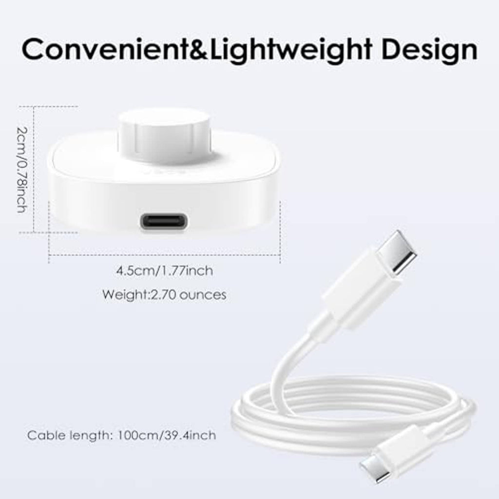 White compact charging dock with USB cable and device charging port