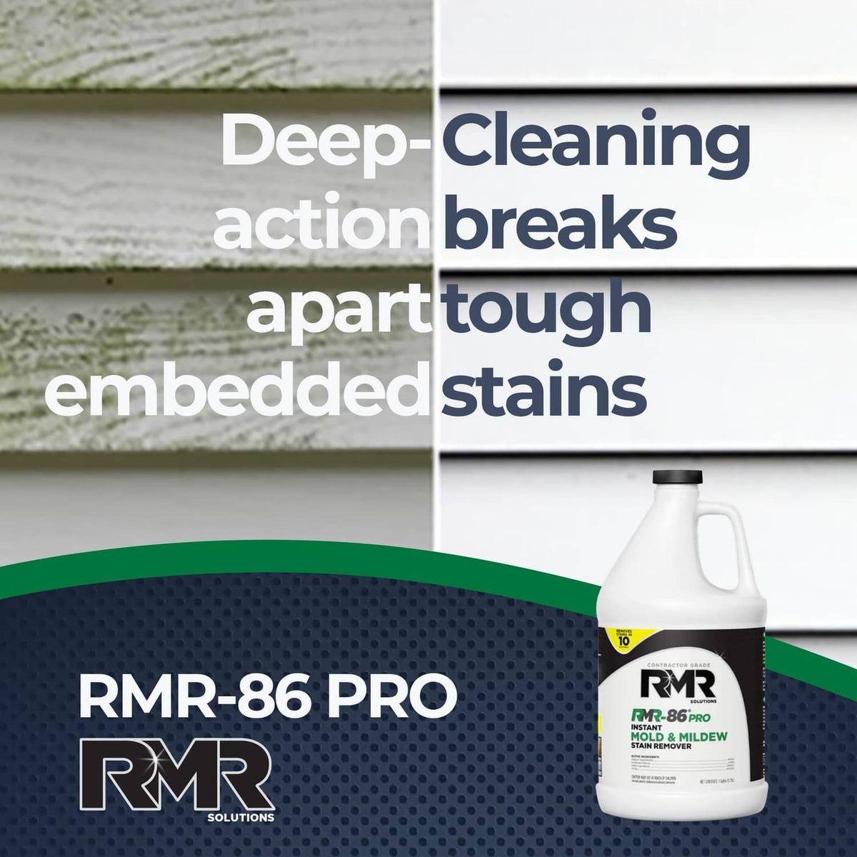 White stain remover bottle with black cap, front label visible on a surface-cleaning graphic