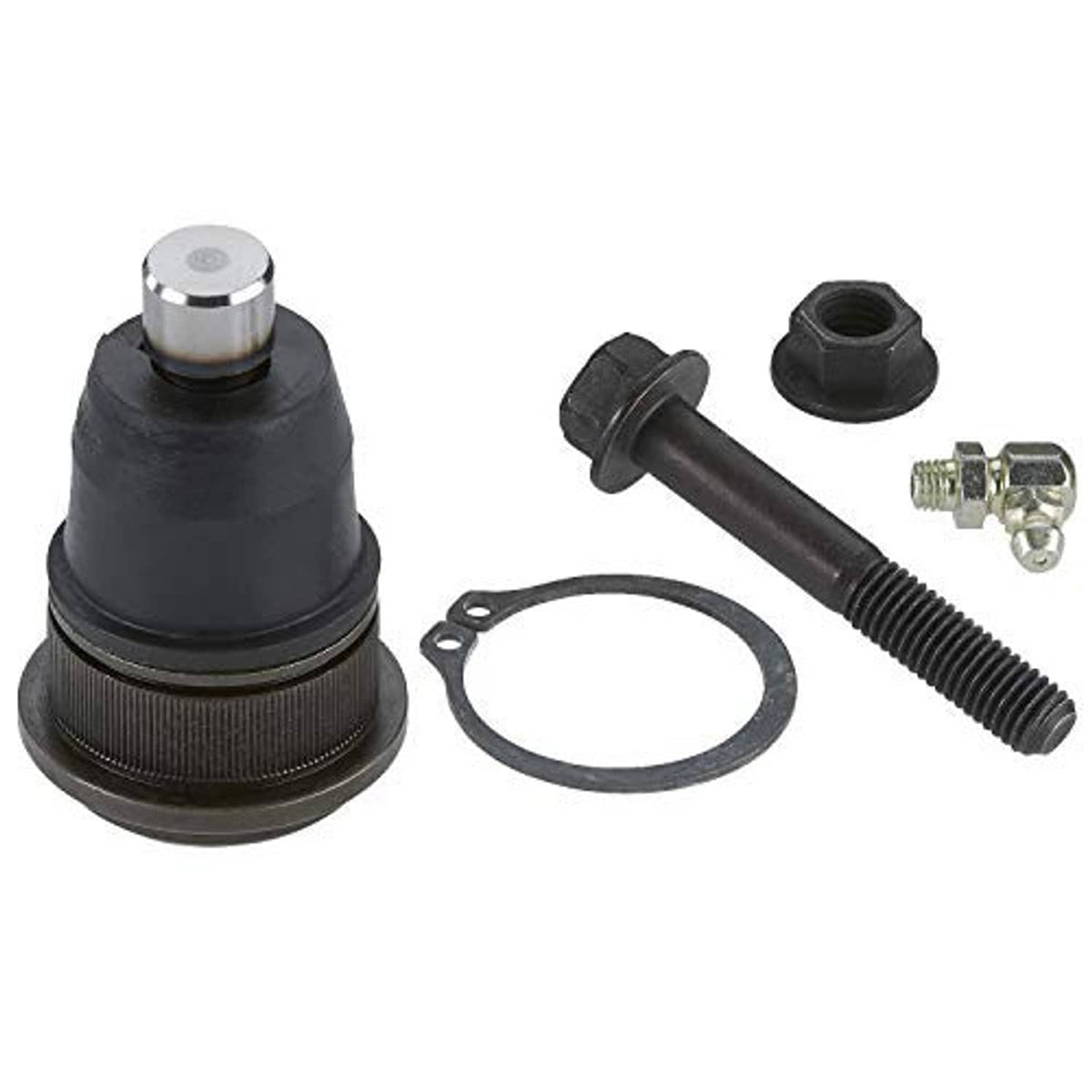 Front suspension ball joint kit: ball joint, ring seal, boot, bolts, and protective cap