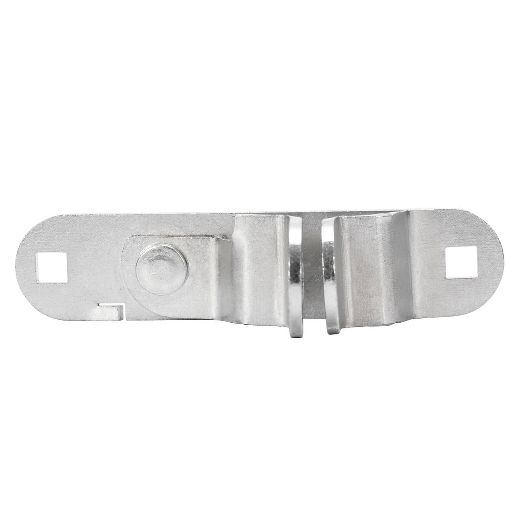 Steel cam latch keeper plate with embossed round cam and two mounting slots