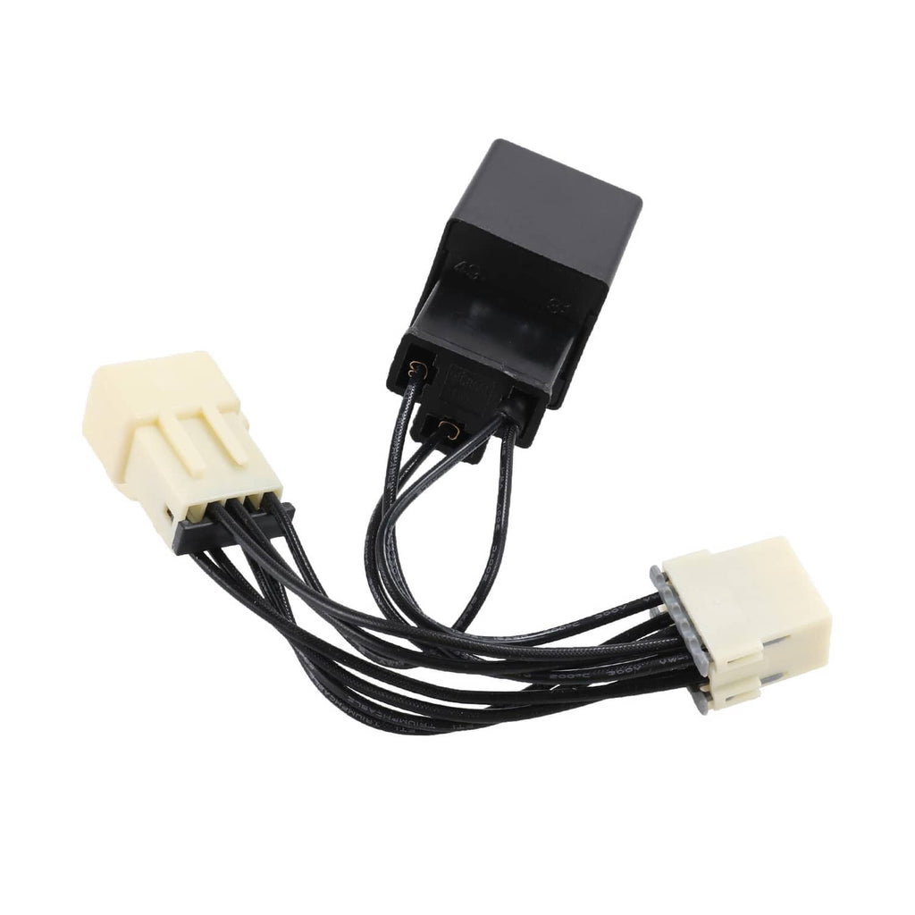 LED hyper flash bypass harness with black control module and multiple wire connectors