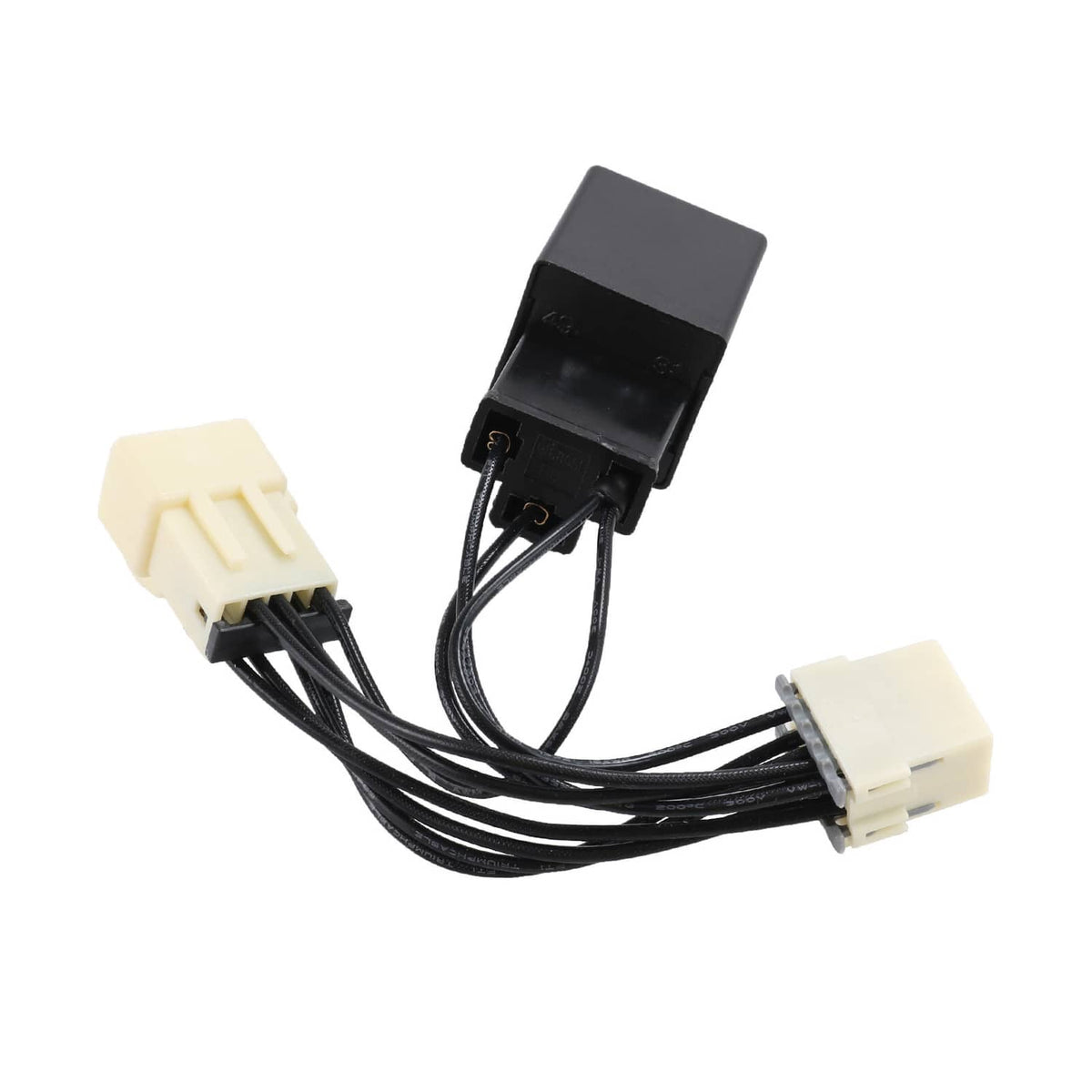 LED hyper flash bypass harness with black control module and multiple wire connectors