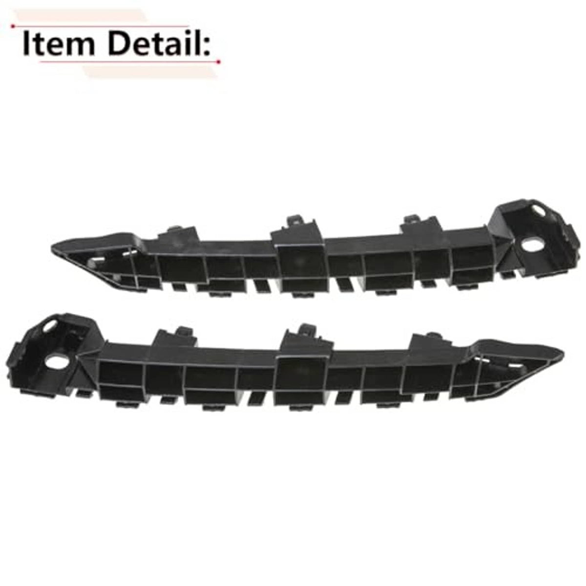 Black front bumper bracket set with integrated rails and round side mounting holes