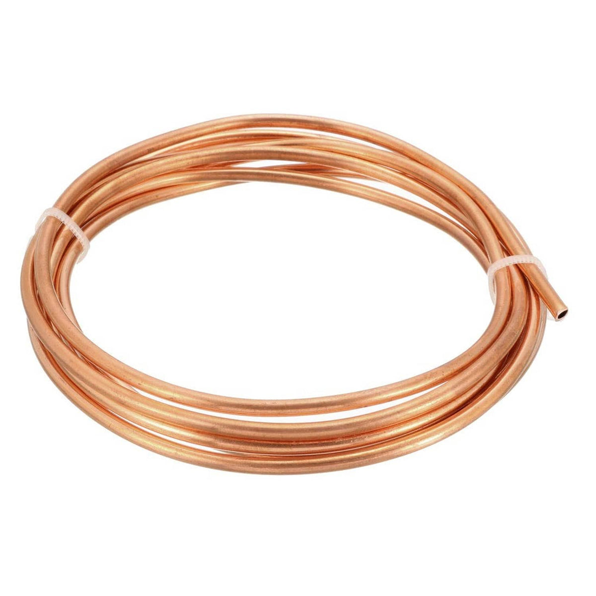 Coiled copper refrigeration tubing, 1/8 in OD, 5/64 in ID, 6.5 ft