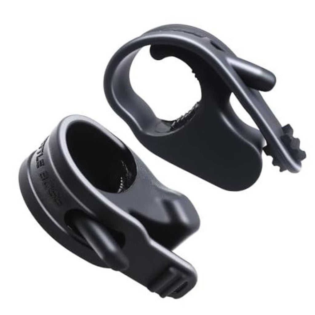 Black throttle assist cruise control grips, 2-piece set, with mounting tabs and lever.