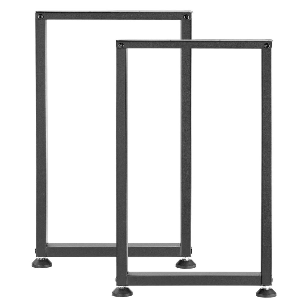Two black square steel table leg frames, open rectangular design with base rubber feet